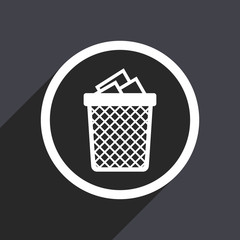 Leinwandbilder - Trash can flat design vector icon.