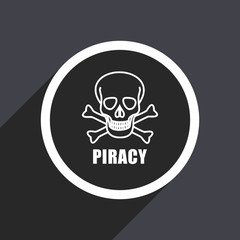 Aufkleber - Piracy skull flat design vector icon.