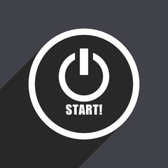 Fototapete - Start flat design vector icon.