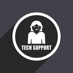 Poster - Support flat design vector icon.