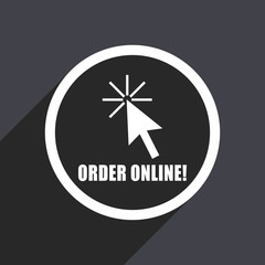 Aufkleber - Order online flat design vector icon.