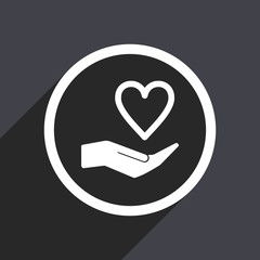 Poster - Care love flat design vector icon.