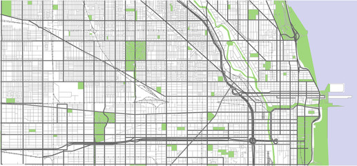 map of the city of Chicago, USA