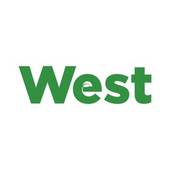 Wall Mural - letter west with leaf logo vector.