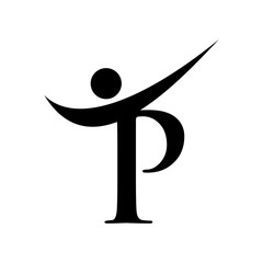 Poster - letter P logo vector.