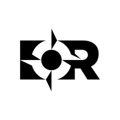 Wall Mural - compass logo vector. letter r logo vector.