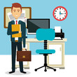 © Gstudio - businessman in the office avatar character icon vector illustration design