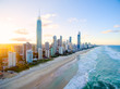 Surfers Paradise on the Gold Coast from an aerial perspective.  