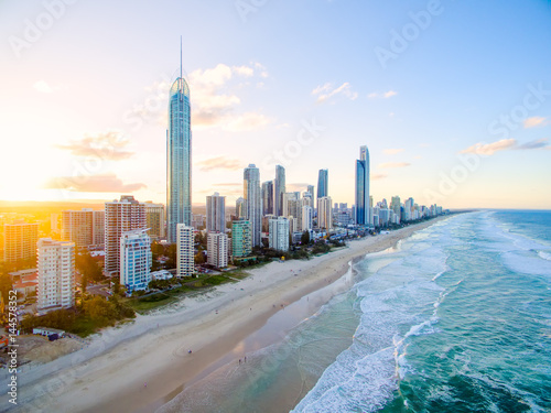 Fotografija Surfers Paradise on the Gold Coast from an aerial perspective.