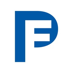 Wall Mural - letter p and f logo vector.