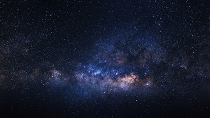 panorama milky way galaxy with stars and space dust in the universe, long exposure photograph, with 