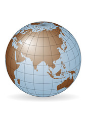 Wall Mural - Asia earth globe vector map
