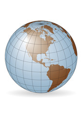 Wall Mural - North America earth globe vector map