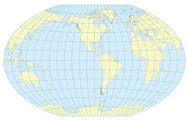 Wall Mural - Map of the World Winkel Tripel America
