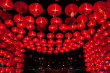 Chinese Red Lanterns Hang For Decorate
