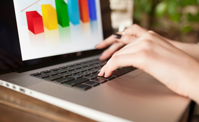 Poster - woman hands on a laptop