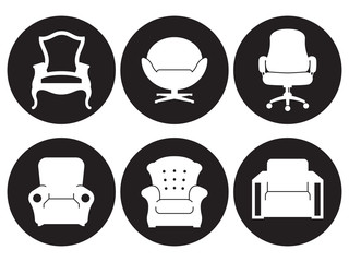 Sticker - Armchairs icons set