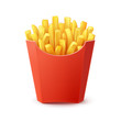 Vector Potatoes French Fries in Red Carton Package Box