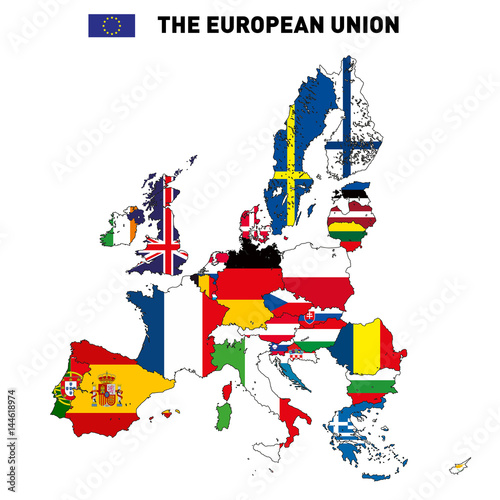 Nowoczesny obraz na płótnie Mapa wektorowa Unii Europejskiej