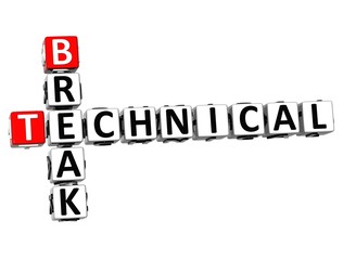 Poster - 3d technical break crossword on white background