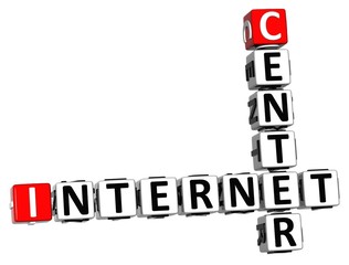 Poster - 3d internet central crossword on white background