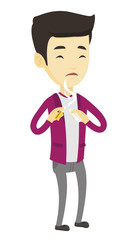 Sticker - Young man quitting smoking vector illustration.