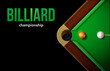 billiard table top view balls sport theme