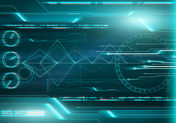 Leinwandbilder - Digital image technology HUD interface concept. 3d stereo effect.