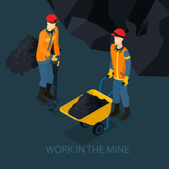 Canvas Print - Isometric Mine Industry Concept