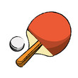 ping pong racket and ball image vector illustration eps 10
