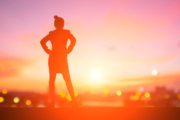 Wall Mural - silhouette of businesswoman