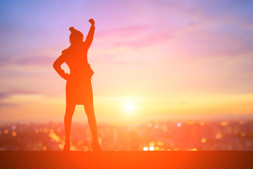 Wall Mural - silhouette of businesswoman