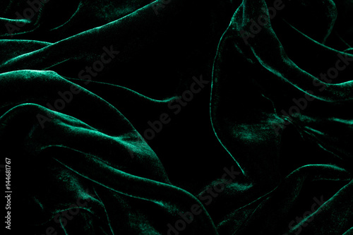 Fotomural Dark green velvet background. Luxurious shiny material.