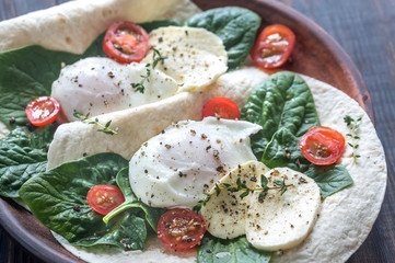 Poster - Tortilla sandwiches with poached eggs