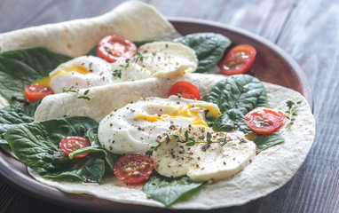 Poster - Tortilla sandwiches with poached eggs