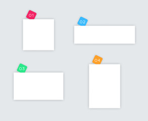 Leinwandbilder - 1 to 4 Simple White Vector Text Boxes With Numbers B