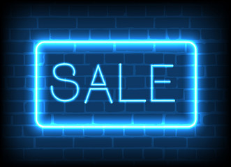 Wall Mural - Neon sign sale in a frame .