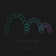 Vector abstract background with circles, particle and the trajectory.