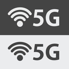 Poster - 5G wifi internet of new generation. Flat design simple icon.
