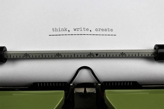 An image of a typewriter - think, write, create