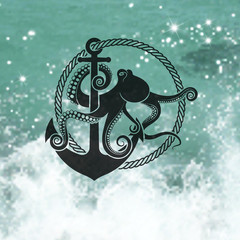 Symbol of Octopus with an Anchor