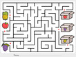 Maze game: Pick fruits box - worksheet for education