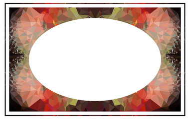 Wall Mural - Beautiful oval frame with abstract mosaic pattern. vector clip art.