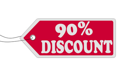 Wall Mural - 90% discount red speech bubble label or sign