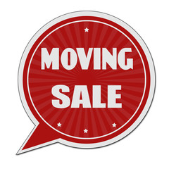 Wall Mural - Moving sale red speech bubble label or sign