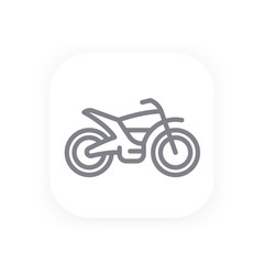 Sticker - offroad bike line icon, motorcycle vector pictogram