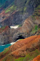 Sticker - Luftaufnahme der Na Pali Coast auf Kauai, Hawaii, USA.