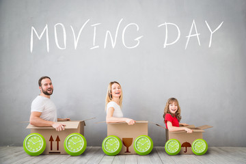 Poster - Family New Home Moving Day House Concept