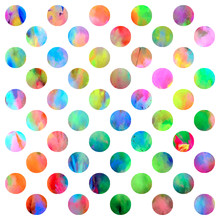 Watercolor Polka Dots Pattern Background.