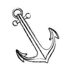 Poster - monochrome sketch of anchor icon vector illustration